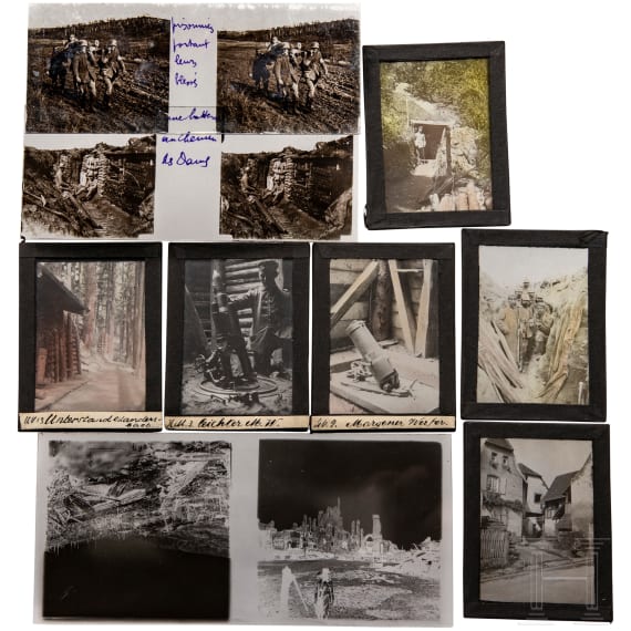 Approx. 300 glass plates/negatives from the war in France
