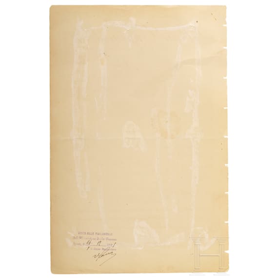 Benito Mussolini and Vittorio Emanuele III - personal signatures on a decree