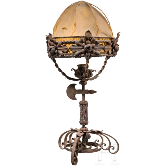 Table lamp with lictor bundle, 1st half 20th century