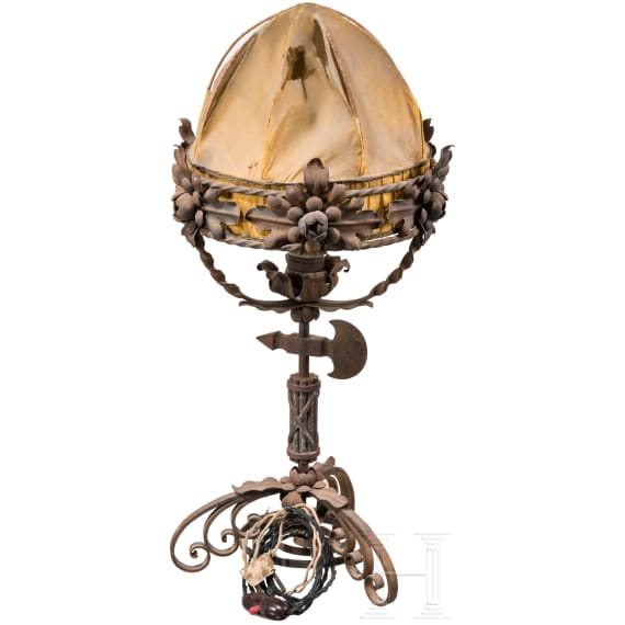 Table lamp with lictor bundle, 1st half 20th century