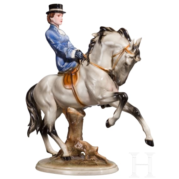 Empress Elizabeth - ceramic figurine of Sisi on horseback