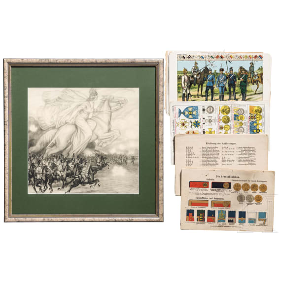 Lithograph, c. 1914; German uniform plates, c. 1890