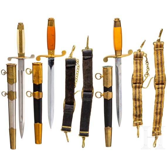Three daggers for officers, Soviet Russia/Bulgaria