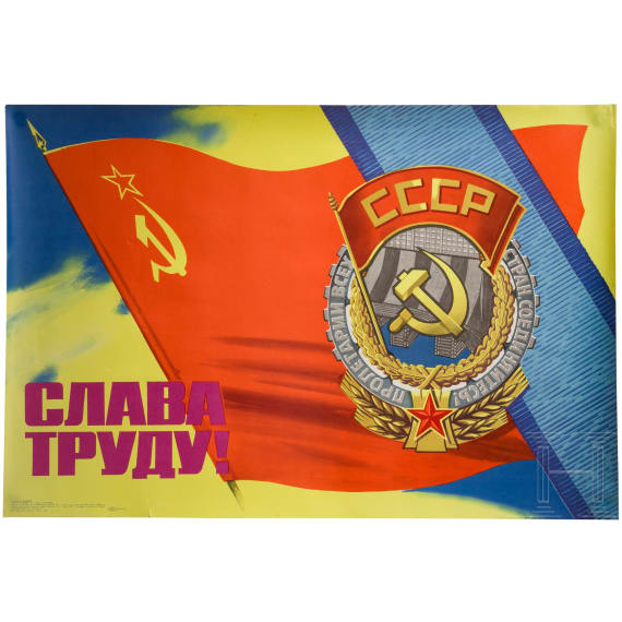 Three propaganda posters on socialist work, 2nd half of the 20th century
