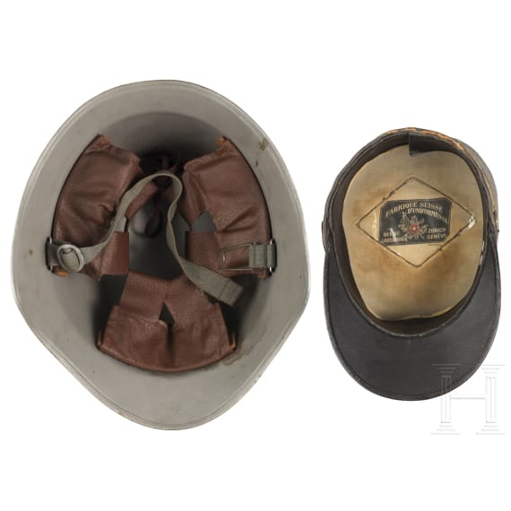 Switzerland - Cap for a captain and steel helmet, 20th century
