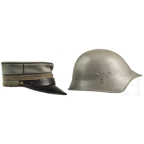 Switzerland - Cap for a captain and steel helmet, 20th century