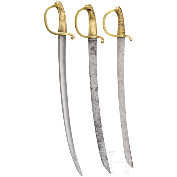 Three Briquet sabres, 19th century