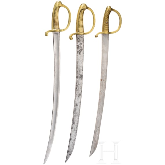 Three Briquet sabres, 19th century