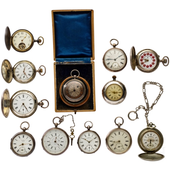 Nine pocket watches