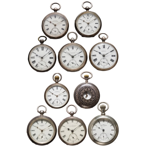 Ten pocket watches