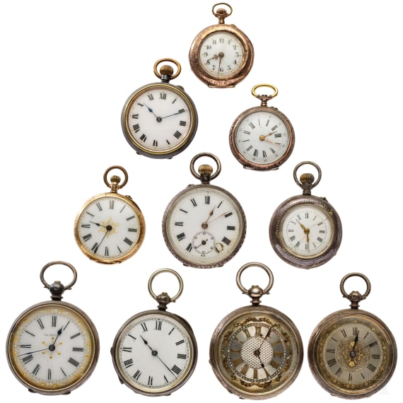 Ten pocket watches