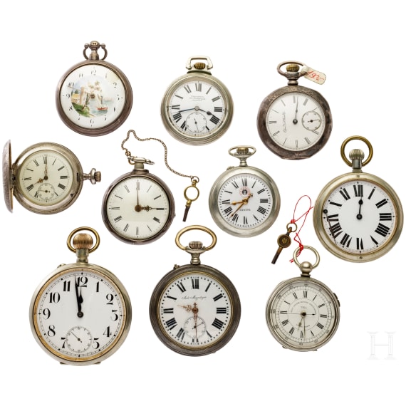 Ten pocket watches