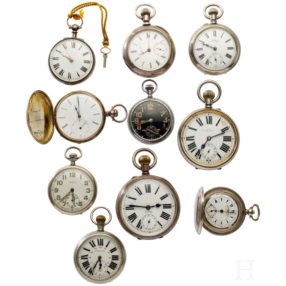 Ten pocket watches