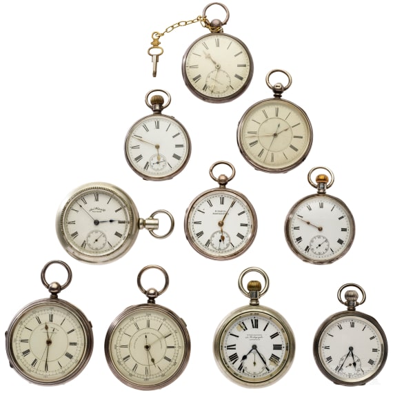 Ten pocket watches