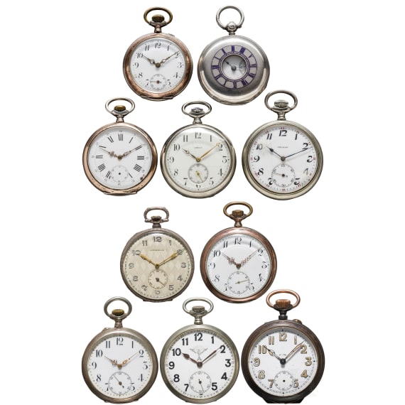 Ten pocket watches