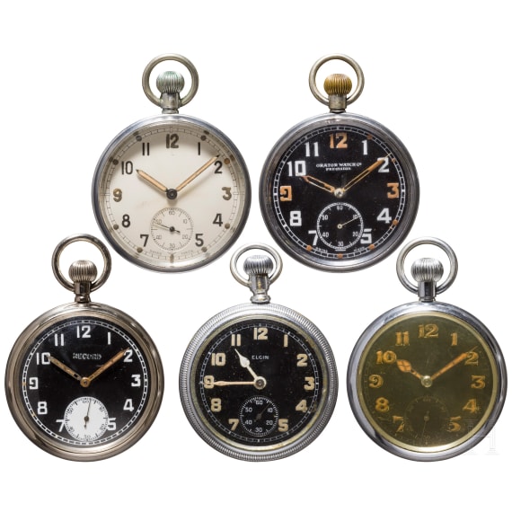 Five service watches of the British Army