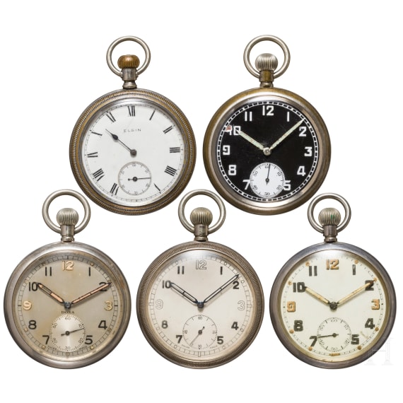 Five service watches of the British Army