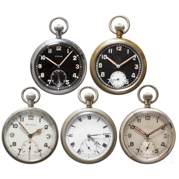 Five service watches of the British Army
