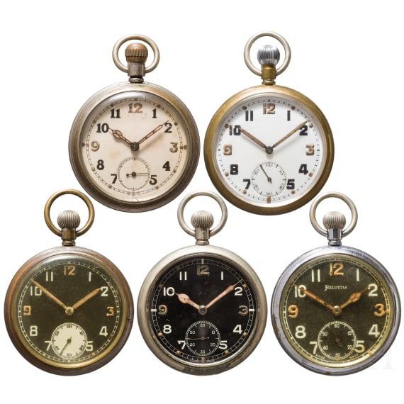 Five service watches of the British Army