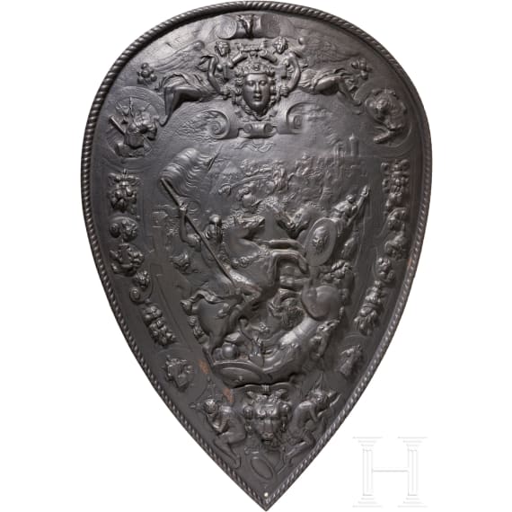 A magnificent Renaissance shield, Historicism in the style around 1550