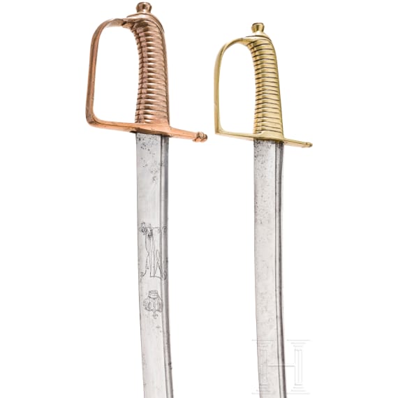 Two infantry sabres, Bavaria, c. 1800