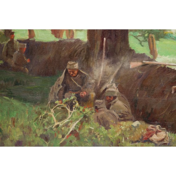 Serbian soldiers on cease-fire in 1st world war