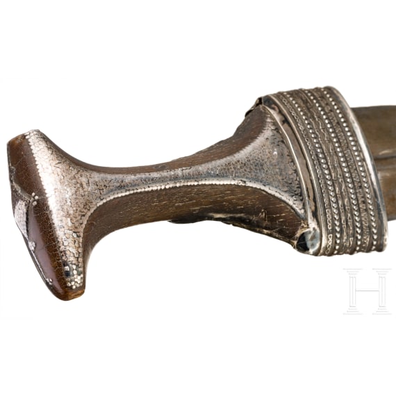 A silver-mounted djambia, Yemen, 19th century