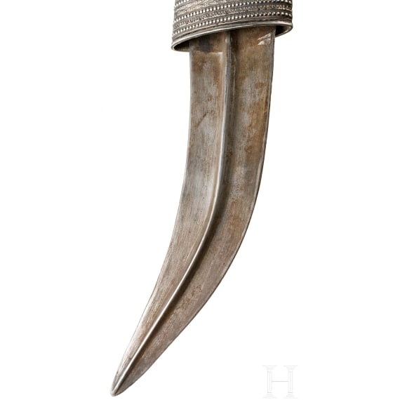 A silver-mounted djambia, Yemen, 19th century