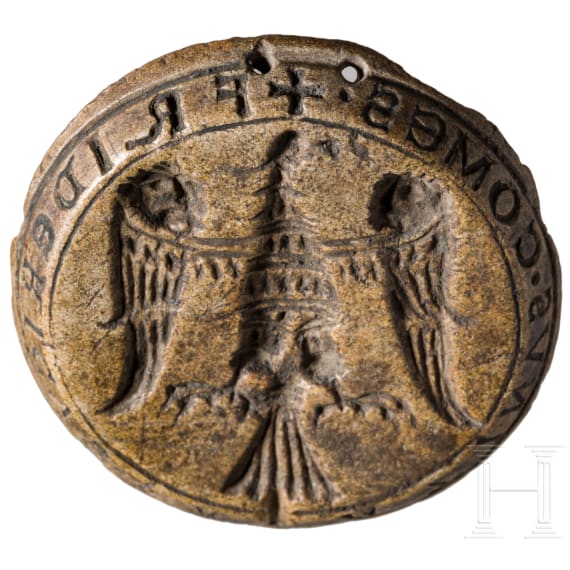 Bedeutende, staufische Doppel-Petschaft des Friedericus Palatinus, Pfalzgraf von Bayern, um 1156