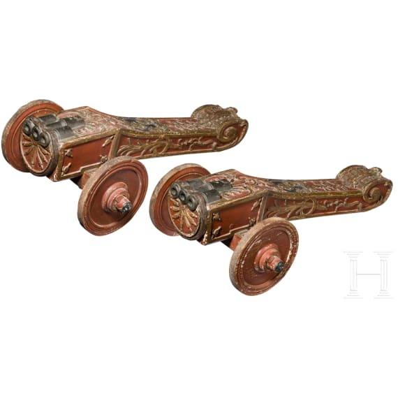 A pair of French courtly saluting cannons from one of Louis XIV's residences, circa 1700