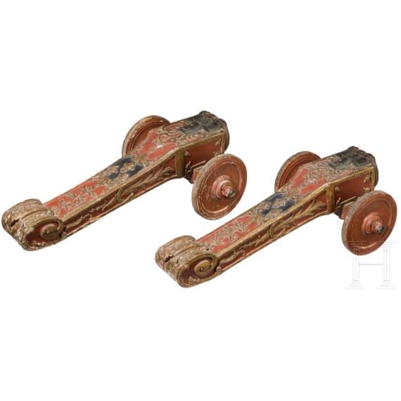 A pair of French courtly saluting cannons from one of Louis XIV's residences, circa 1700