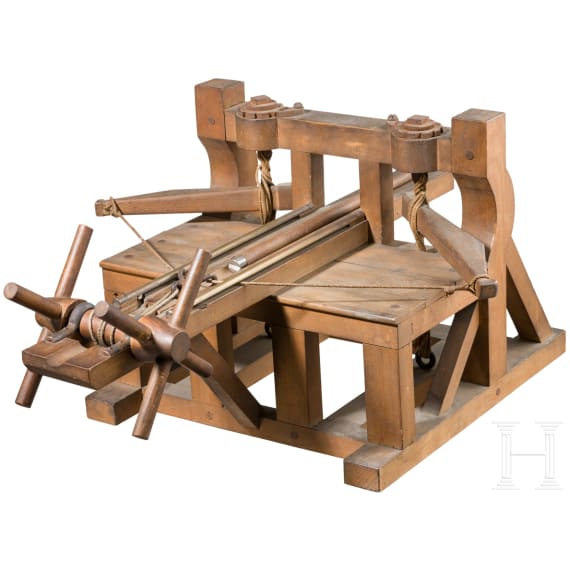 A rare model of a Roman torsion engine, late 19th/early 20th century