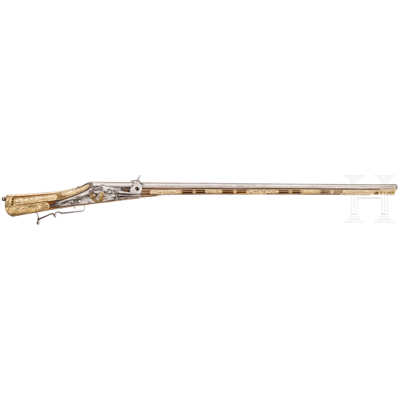 A southern German deluxe wheellock rifle with rich bone veneer, circa 1570