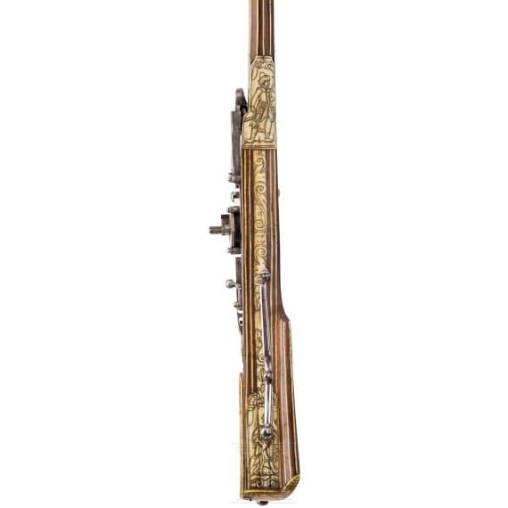 A southern German deluxe wheellock rifle with rich bone veneer, circa 1570