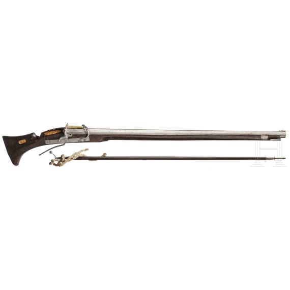 A heavy matchlock musket with musket fork rest from the Emden armoury, circa 1600