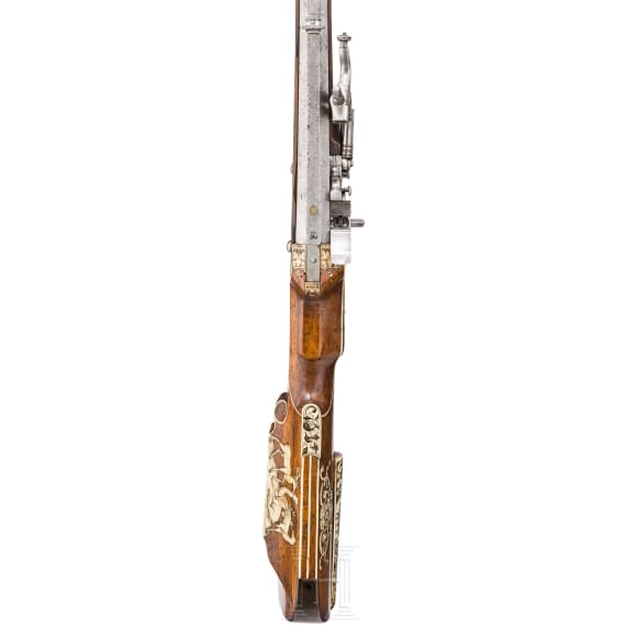 A southern German wheellock rifle with fine bone veneer, circa 1630/40
