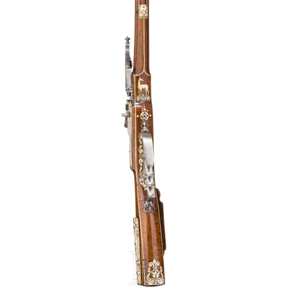 A southern German wheellock rifle with fine bone veneer, circa 1630/40