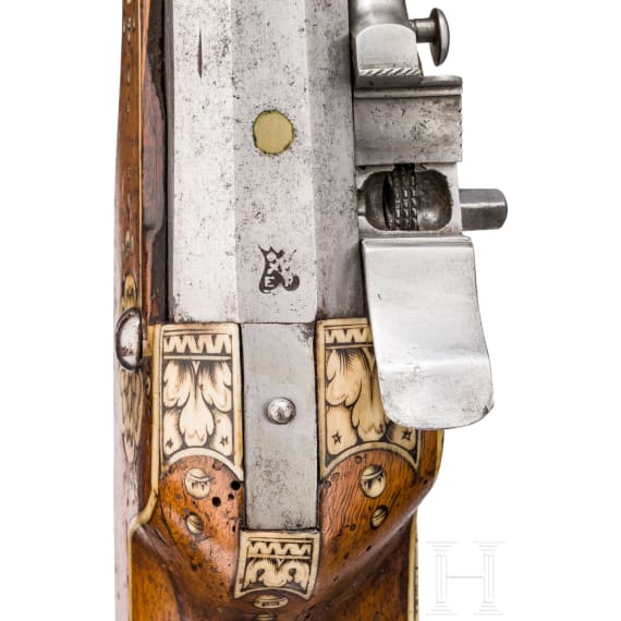 A southern German wheellock rifle with fine bone veneer, circa 1630/40