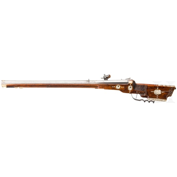 A Saxon wheellock carbine, dated 1672