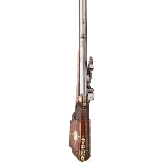 A Saxon wheellock carbine, dated 1672