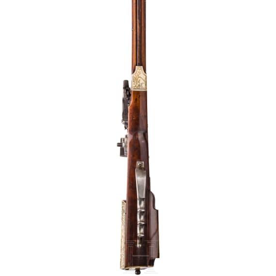 A Saxon wheellock carbine, dated 1672