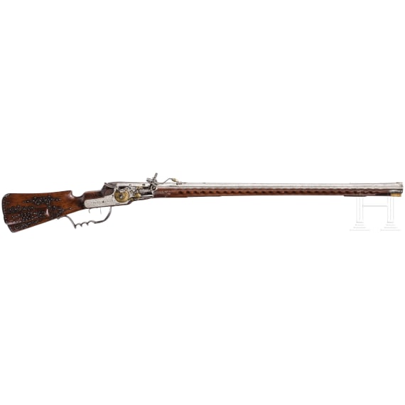 A wheellock rifle, Thuringia or Saxony, dated 1680