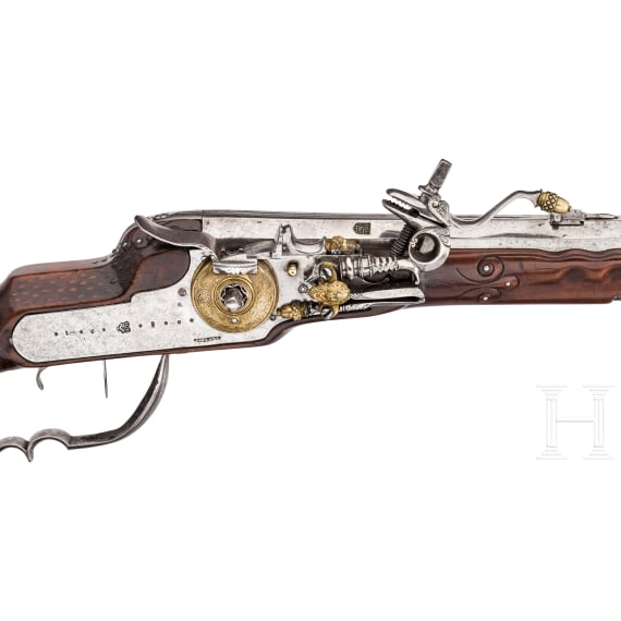 A wheellock rifle, Thuringia or Saxony, dated 1680
