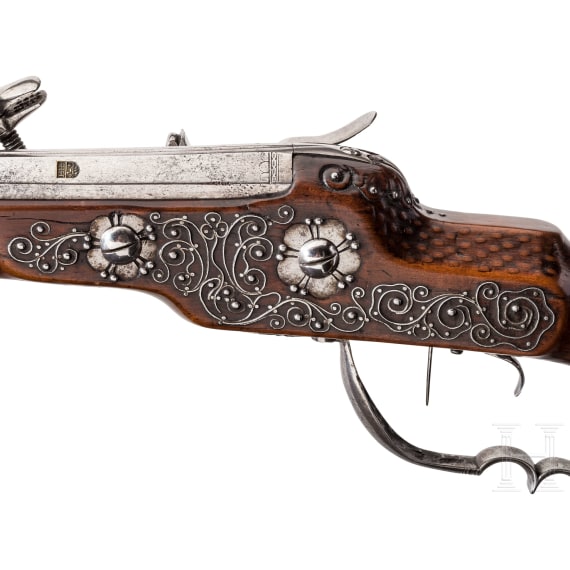 A wheellock rifle, Thuringia or Saxony, dated 1680