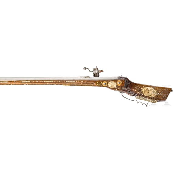 A Bohemian deluxe wheellock rifle with rich bone veneer, circa 1680/1700