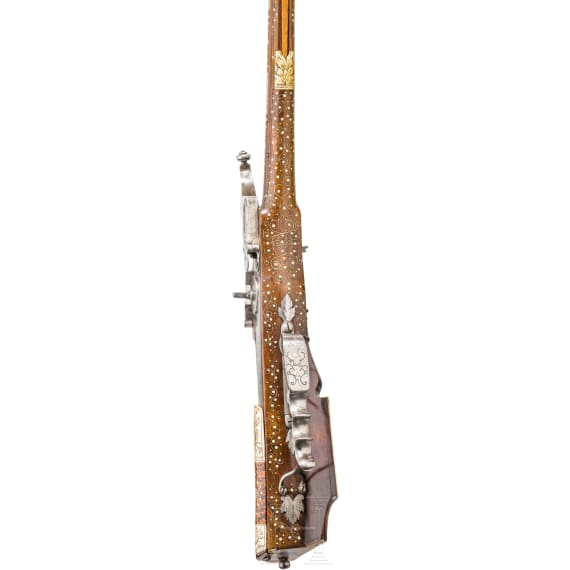 A Bohemian deluxe wheellock rifle with rich bone veneer, circa 1680/1700