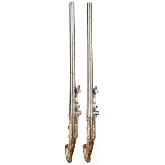 A distinguished pair of Bohemian long deluxe wheellock pistols, circa 1640