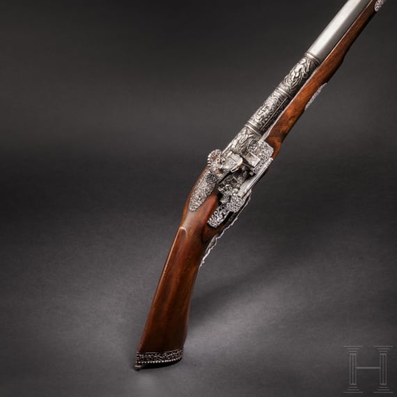 A luxurious Italian miquelet-rifle with chiselled decoration, Brescia, circa 1680