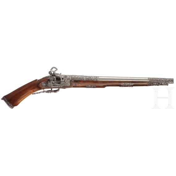 A luxurious Italian miquelet-rifle with chiselled decoration, Brescia, circa 1680