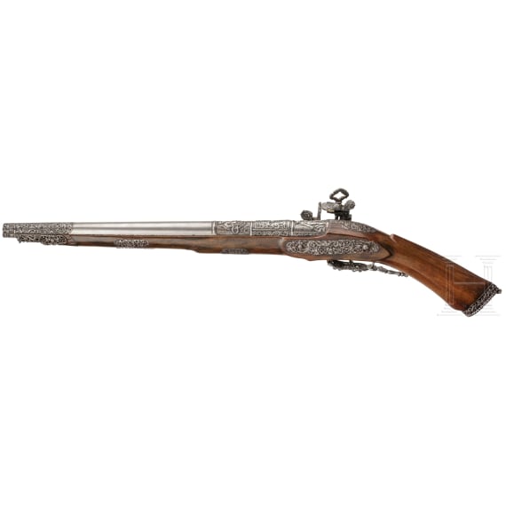A luxurious Italian miquelet-rifle with chiselled decoration, Brescia, circa 1680